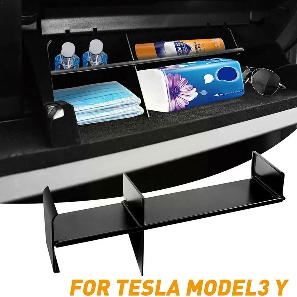 

For Tesla Model 3 Y Glove Box Storage Partition Plate Organizer Layered Shelf Glovebox Container Center Console Q7Y7