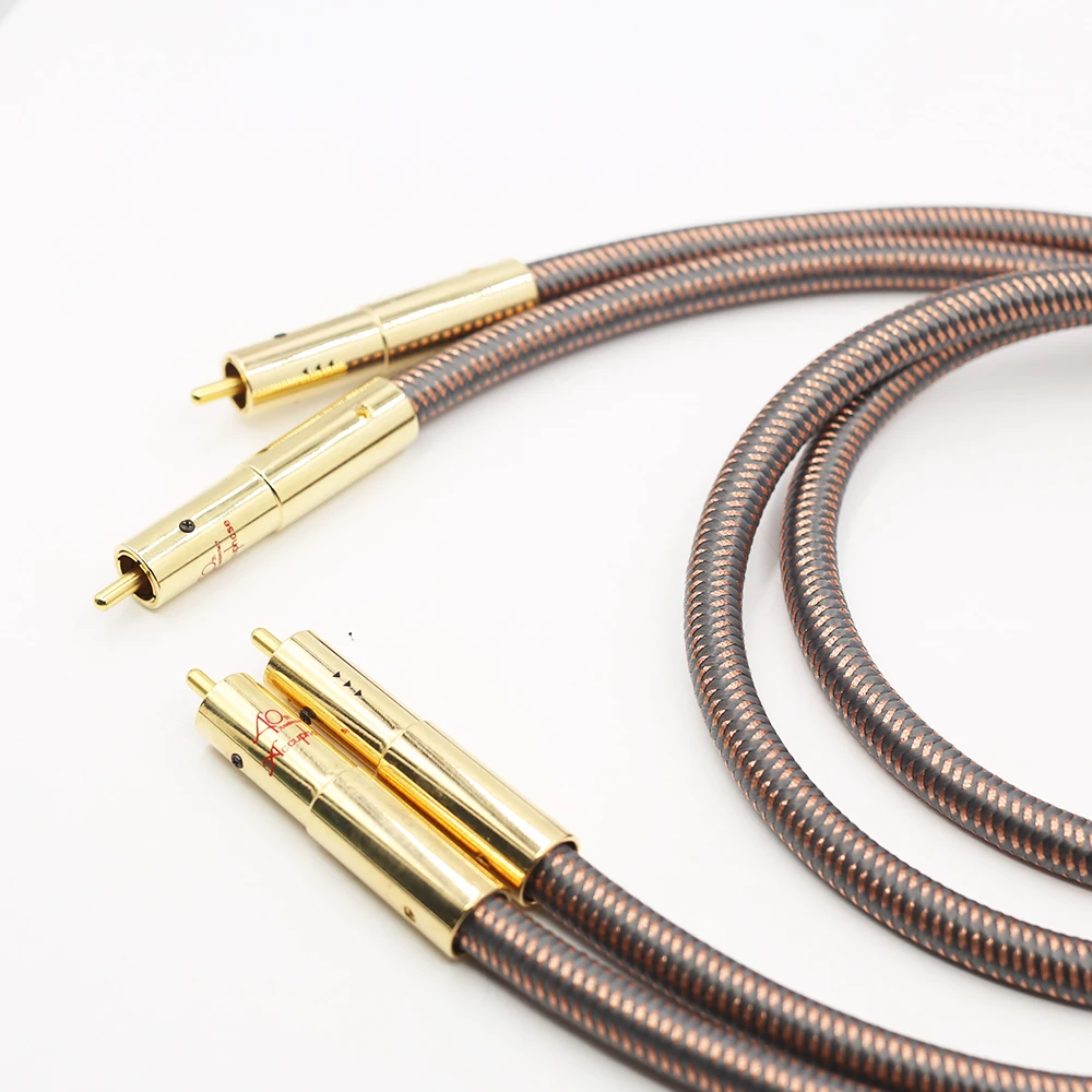 

Hifi RCA Cord Accuphase 40th Anniversary Edition RCA Interconnect Audio Cable Gold Plated Plug for Speaker Amplifier DVD Player