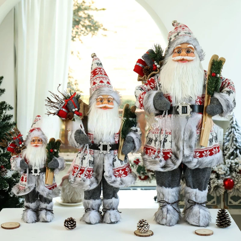 

Искусственная большая кукла, фланелевая ткань, кукла Санта-Клаус, рождественские украшения для дома, рождественские подарочные игрушки