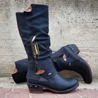 women boots winter western punk boots winter warm shoes side zipper cowboy boots ladies booties