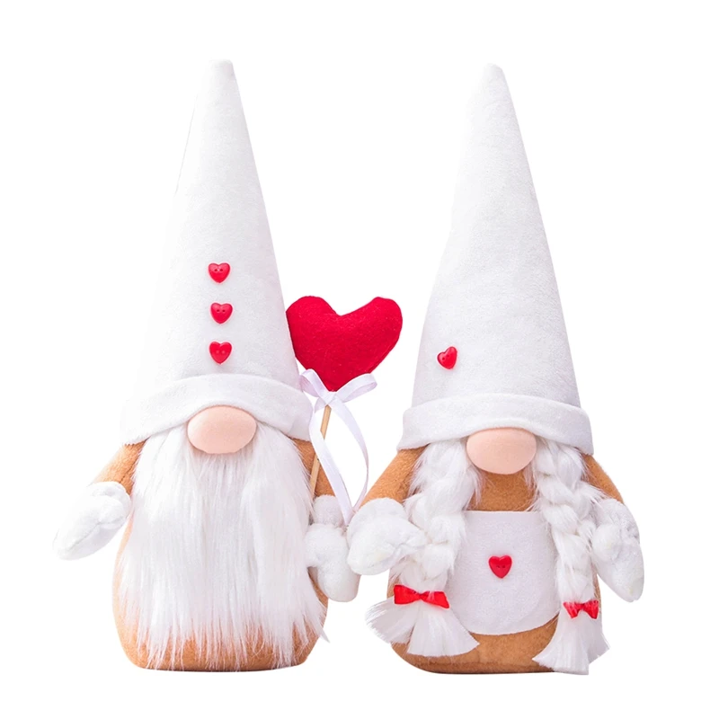 

Плюшевые куклы Tomte шведского гнома ручной работы с красным любовным сердцем на День святого Валентина, праздничные украшения на День святог...