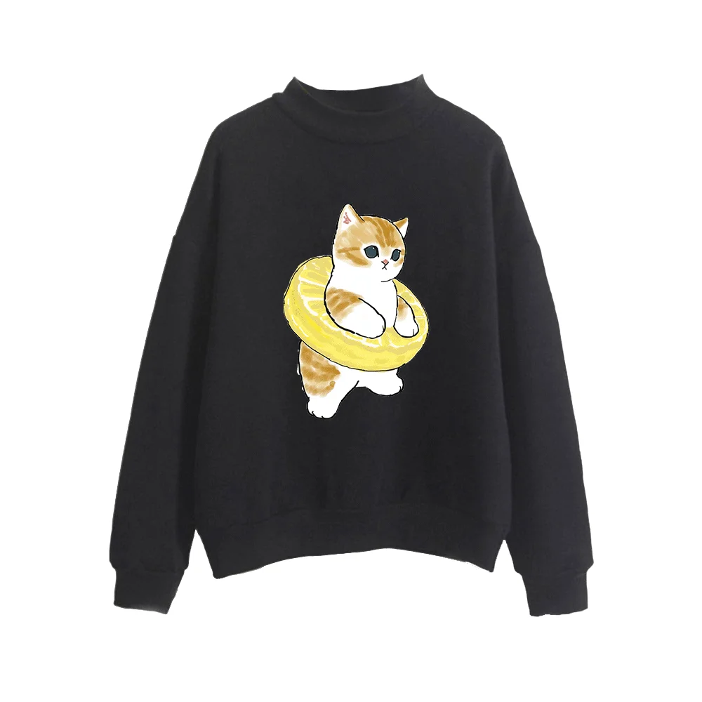 

mafu sand cat 2D Print Women Men High collar sweatshirt Casual Turtlenecks Clothes 0x