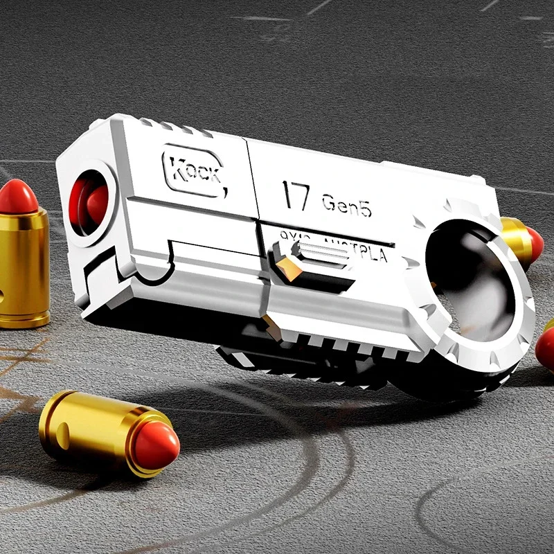 Фото 1 шт., мини-пистолет EDC с двойной головкой, Glock, мини-пистолет из сплава, мягкая пуля, пистолет, гироскоп на палец, креативная игрушка №3