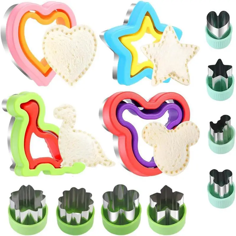 

Sandwich Cutters Set for Kids Children Food Cookie Bread Mold Maker Fruit and Vegetable Shapes Cutting Mould Baking Tools