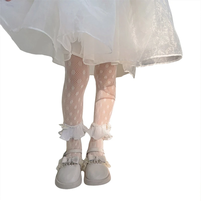 

Детские колготки для девочек, эластичные сетчатые прозрачные Лоскутные Чулки в Стиле Лолита, облегающие носки, колготки