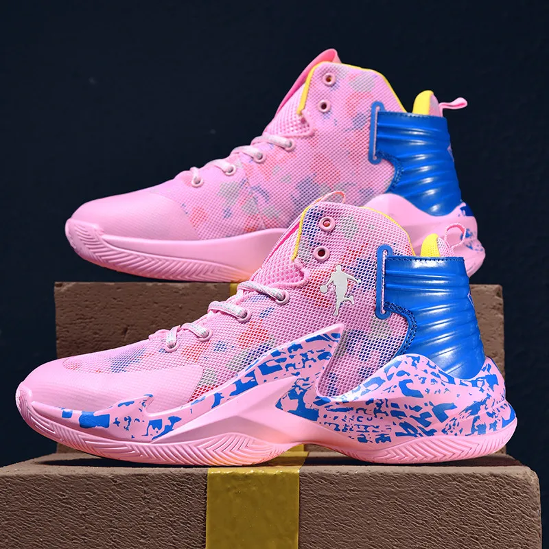 Men's Basketball Shoes Unisex Women Cushioning Anti-slippery Sport Shoes Men Light Basketball Sneakers Women High Top Gym Boots