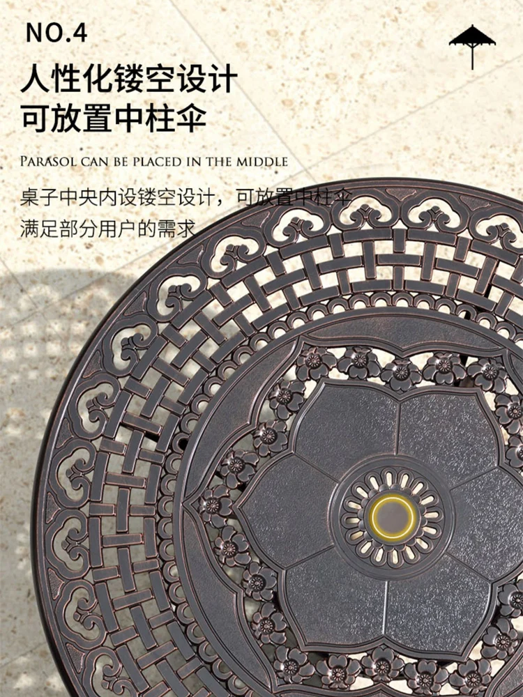 Стол и стул из кованого железа набор пяти предметов для дома литой алюминия вилла