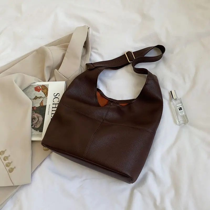 French Capacity Bag Women 2023 New Trendy Fashion Soft Surface Casual Fashion One Shoulder Women Underarm Bucket Bag Tote Bags