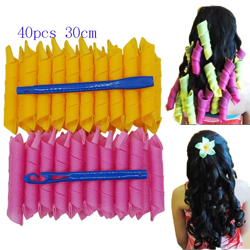 

(20/30/50/65/75cm) Snail Shape Not Waveform Spiral Round Curls Soft Hair Curler Rollers DIY