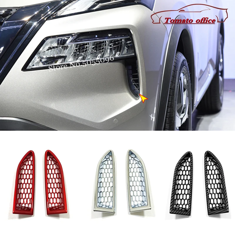 

For Nissan Rogue X-Trail T33 2021 2022 ABS Carbon Fiber/Red Car Headlights Anti-fog Kit Air Intake Trim Accessories Styling