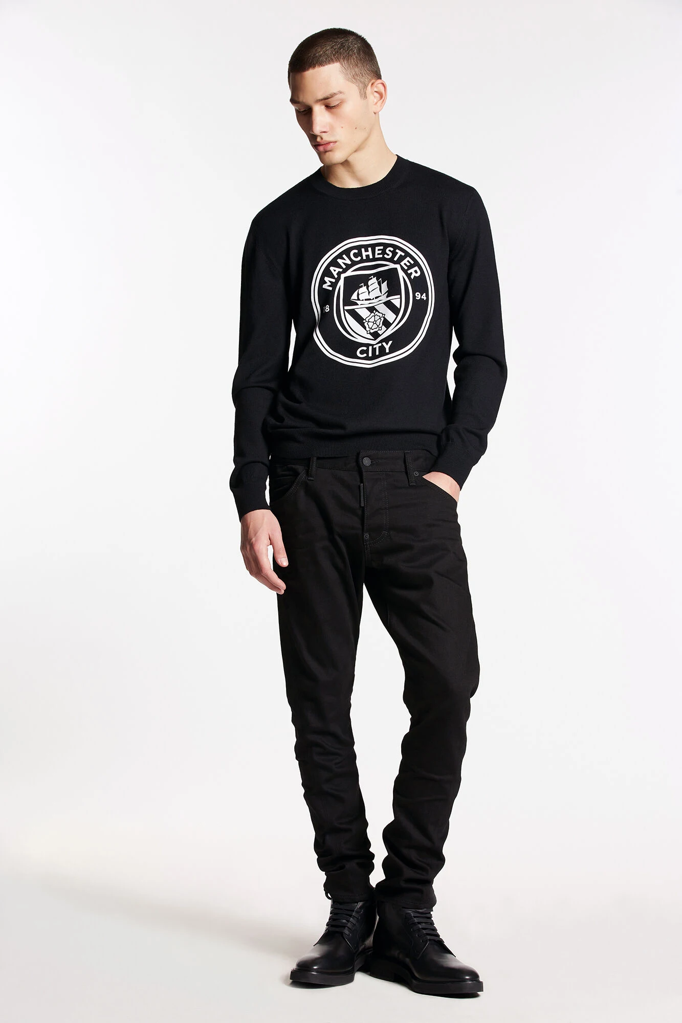 2023 Autumn/Winter New  Men's Jeans Fashion Wash Ink Break Micro Elastic Splice Small Foot  Jeans Men