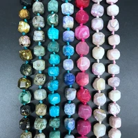 15 5strand colourful dragon veins agates faceted nugget loose beadsnatural stone onxy spacer bead bulk for jewelry making