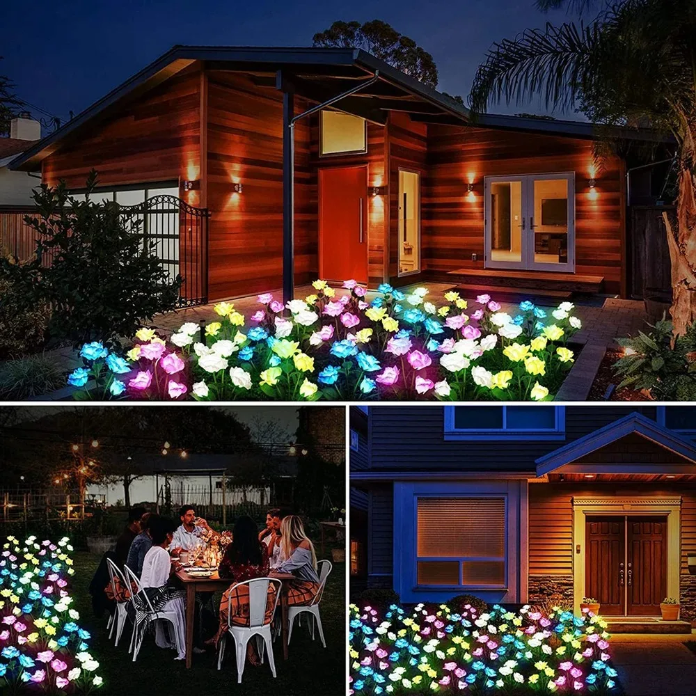 Солнечный семь пионов искусственные цветы освещение для двора декоративное