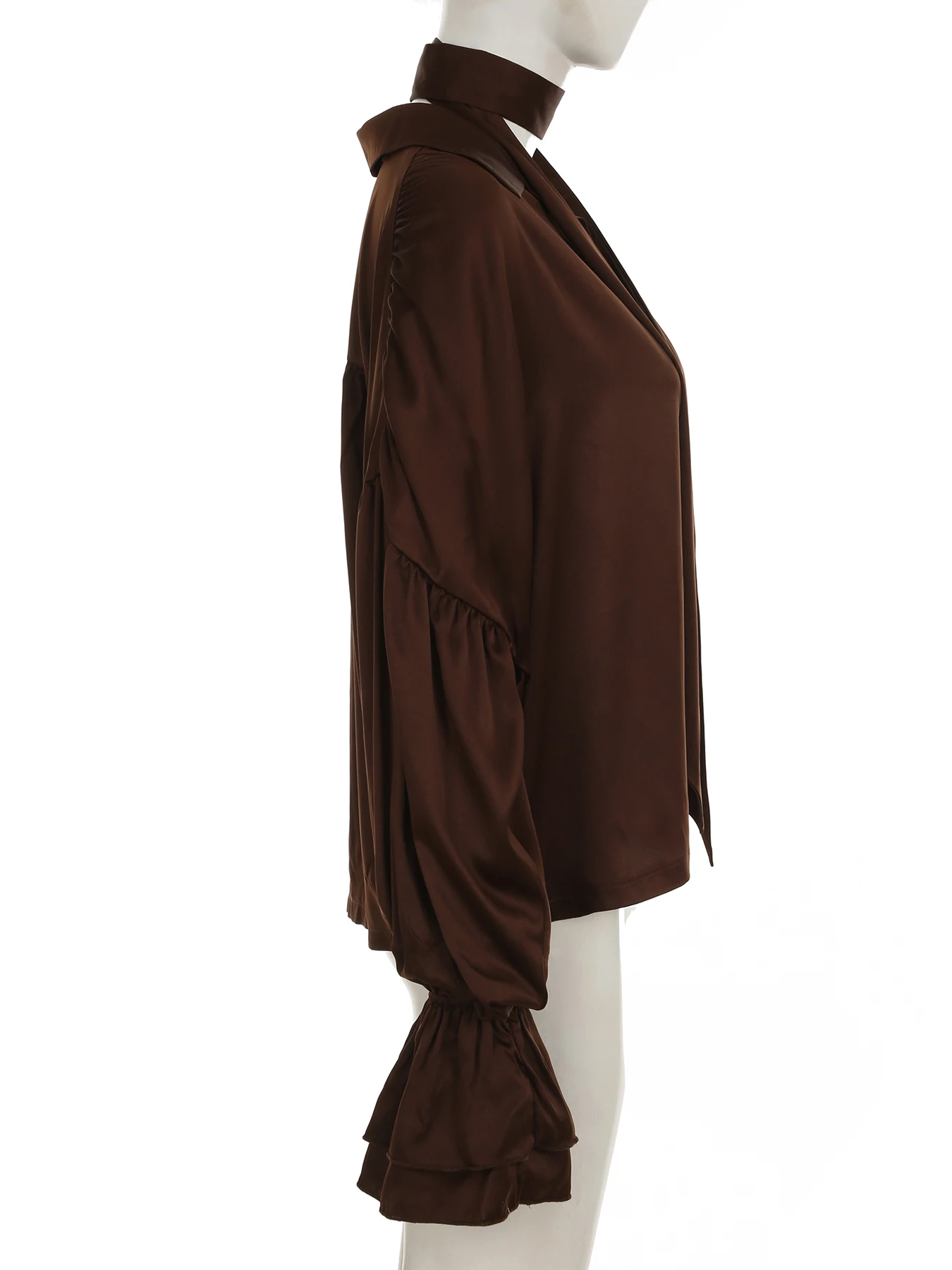 Rockmoer винтажная рубашка с рюшами на рукавах женская элегантная свободная блузка