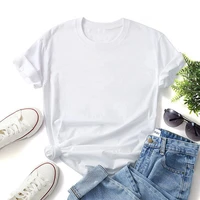 crew neck womens summer t shirt top casual style fashion loose student solid color t shirt pullover camiseta de manga corta