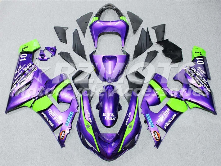 

New ABS Motorcycle Fairing kit Fit For Kawasaki Ninja ZX6R 636 ZX-6R 2005 2006 05 06 Bodywork Set Custom Purple Green Cool