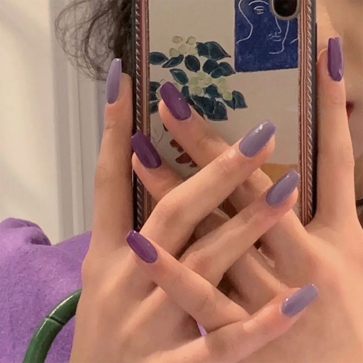 

24pcs Nude Purple French Ballerina Coffin False Nail Natural Press on Ballet Fake Nails Tips Reusable Wear