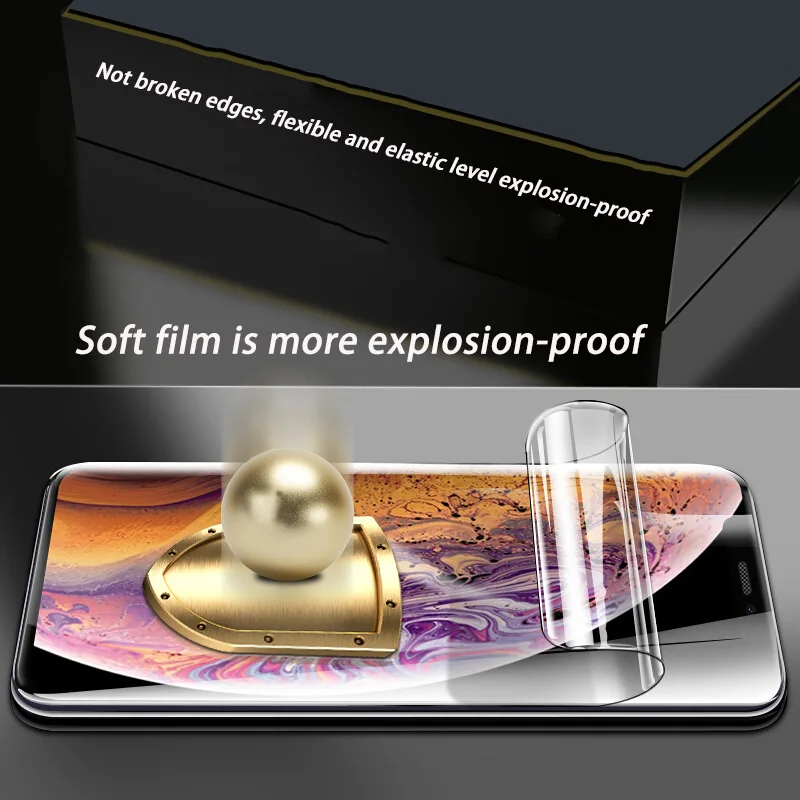 

Защитная пленка для Apple iPhone XS Max X XR, 3D полное покрытие, мягкий ТПУ, Взрывобезопасное гидрогелевое стекло для iPhone X, XR, XS Max