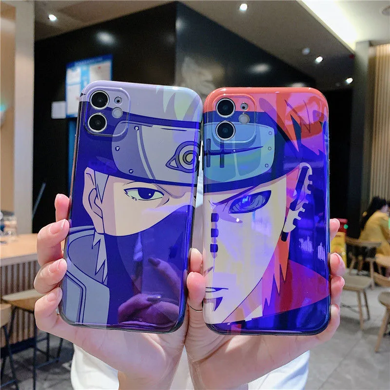 

Anime One Piece Luffy Naruto Hatake Kakashi Phone Cases For iPhone 14 13 12 11 Pro Max XR XS MAX 8 X 7 SE Couple Anti-drop Cover