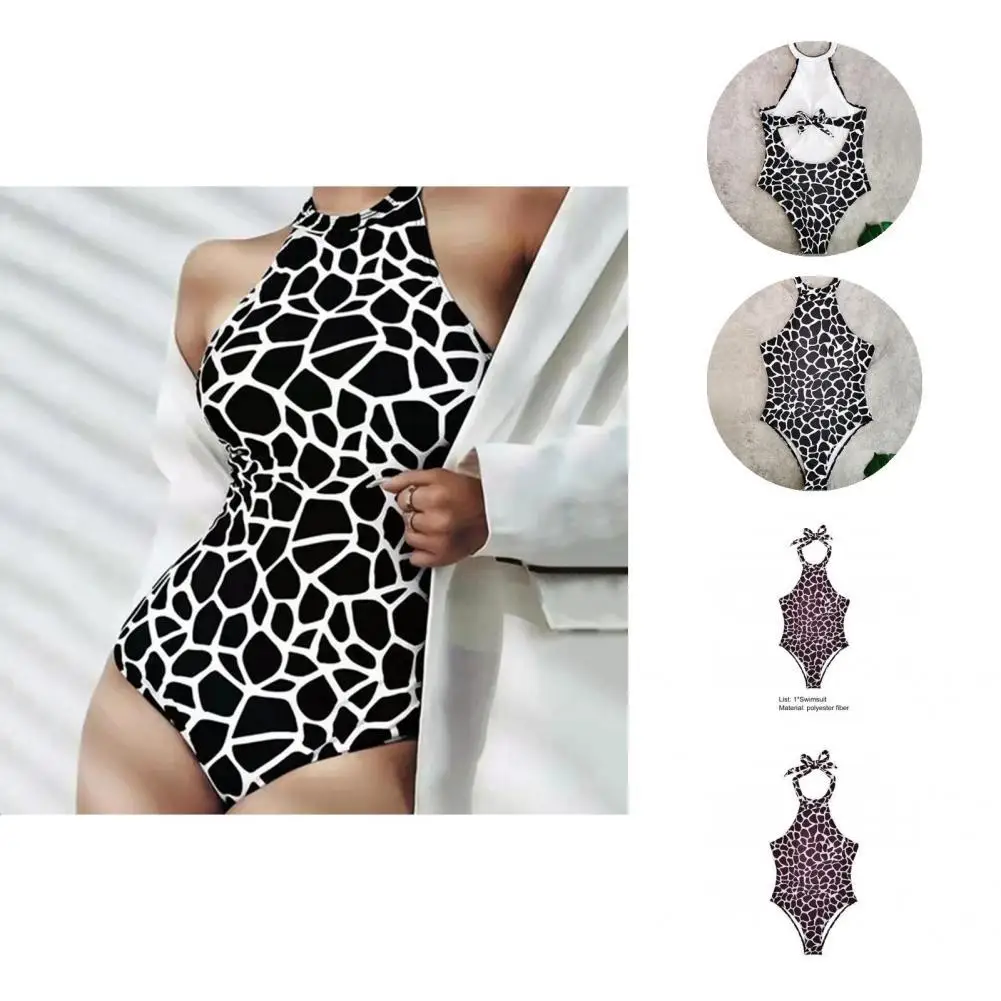 

Chic Swimwear Sleeveless Comfortable Bikini Set Tie Belt Design Swimsuit