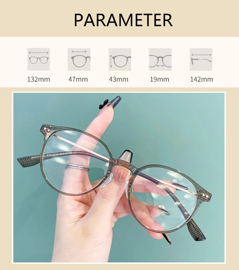Оптические очки по рецепту женские модные круглые в стиле ретро ультра тонкие