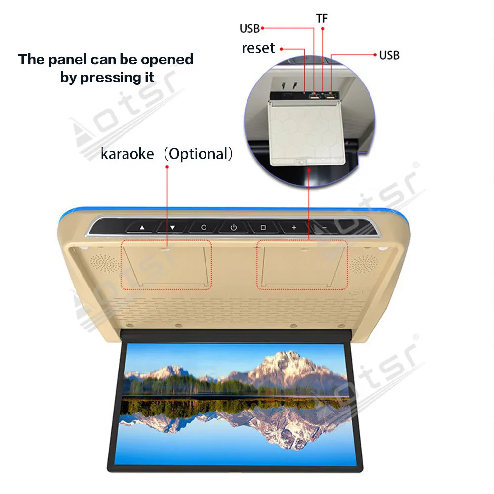 Потолочный ТВ-монитор HD для Toyota Sienna 1080P видеоплеер с креплением на крышу