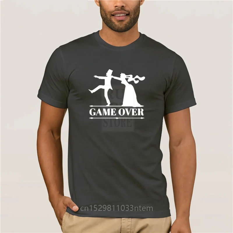 game over bride groom bachelor bachelorette party T Shirt Funny Tshirt Mens Clothing Short Sleeve