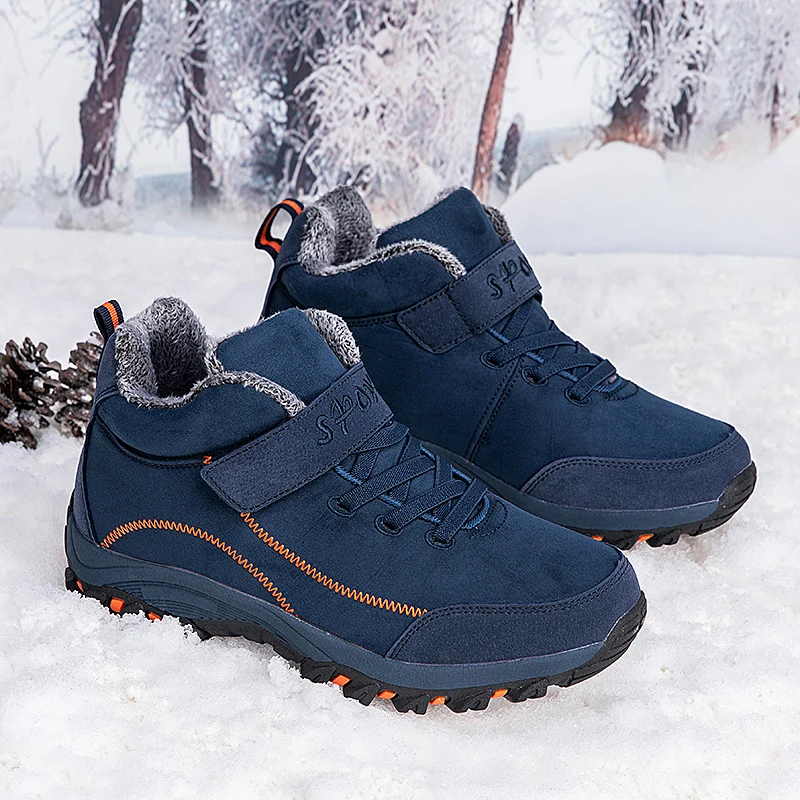 Unisex Winter Sneakers Plush Warm Walking Shoes Antiskid Men Women Boots Zapatos Hombre Plus Size 35-48