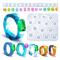 resin molds silicone ring casting mould for epoxy resin diamond rings diy crafts jewelry earring pendant making cake deco tools