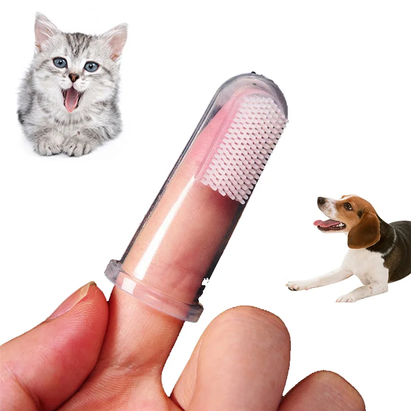 

Hot Sales Dog Cat Cleaning Supplies Soft Pet Finger Toothbrush Teddy Dog Brush Addition Bad Breath Teeth Care Dog Accessories