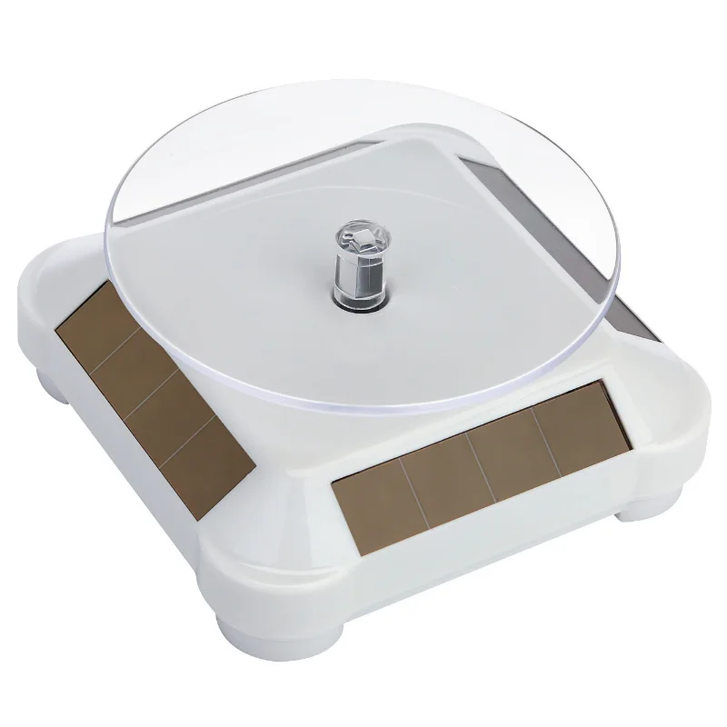 Solar Showcase 360 Automatic Rotating Turntable Jewelry Organizer Necklace Bracelet Watch Phone Display Stand