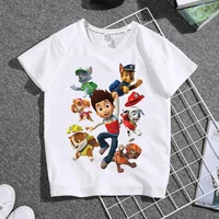 paw patrol childrens clothing toys parent child clothing cartoon boys and girls childrens t shirt round neck short sleeves