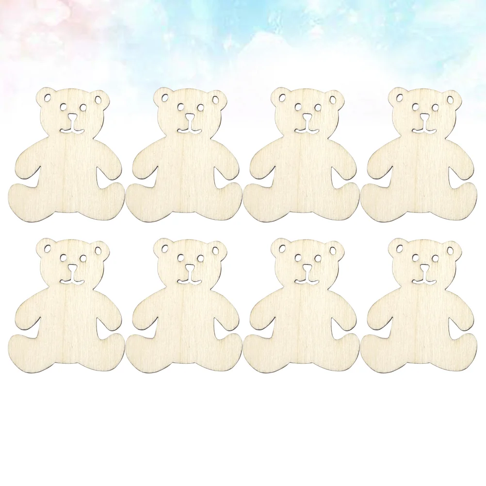 

Wooden Crafts Chips Wood Pieces Ornaments Diy Cutouts Shaped Hanging Bears Unfinished