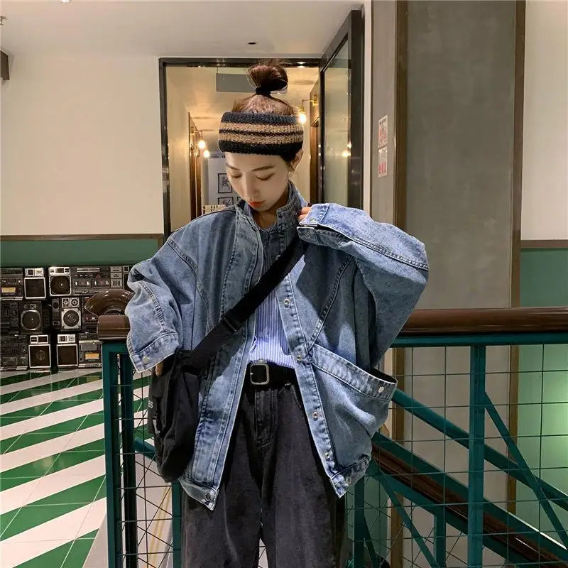 Весенне-осеннее женское модное ковбойское пальто с длинными рукавами 2024 женская