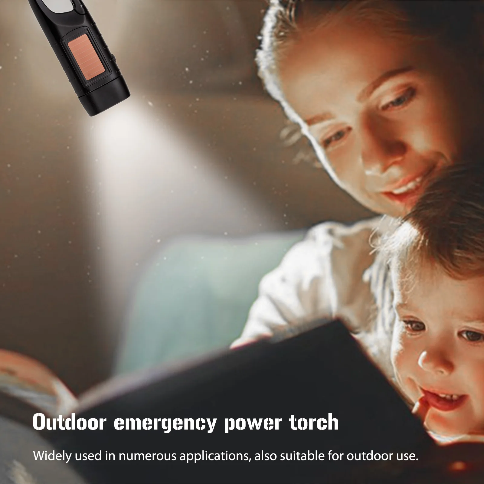 

2pcs LED Flashlight Hand Crank Solar Rechargeable Mini LED Torch Waterproof with Buckle for Mountaineering Hiking Night Running