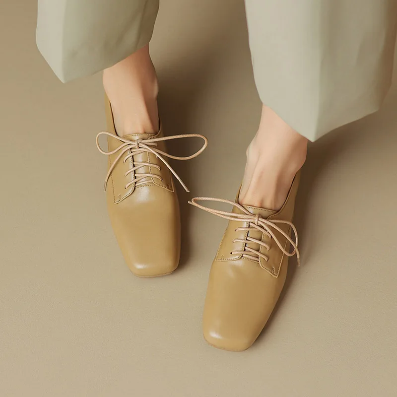 Женские туфли-лодочки Phoentin на шнуровке с глубоким вырезом и низким каблуком