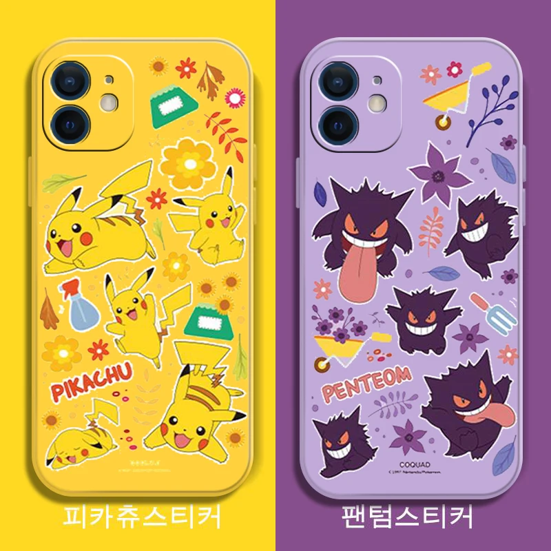

Pokemon Pikachu Phone Case For IPhone 11 12 Pro MAX 7 Plus XS XR XS Max 13 Pro 7 8 6S Cute Cartoon color Hot Silicone Case Gift