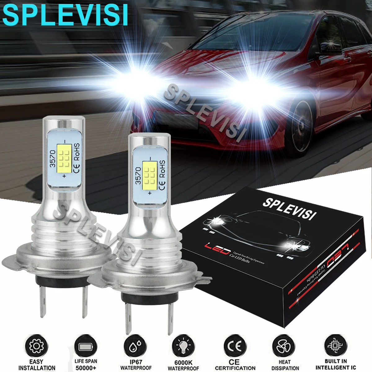 

2PCS Car LED Headlight Hi/Low Beam bulbs 6000K White For Benz B250 2013-19 Benz S430 S500 S600 03-07 Mercedes Benz ML350 06-11