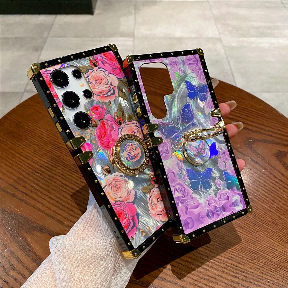 Роскошный блестящий чехол с маргариткой бабочкой и розой для Samsung Galaxy A55 5G A15 A25 A14