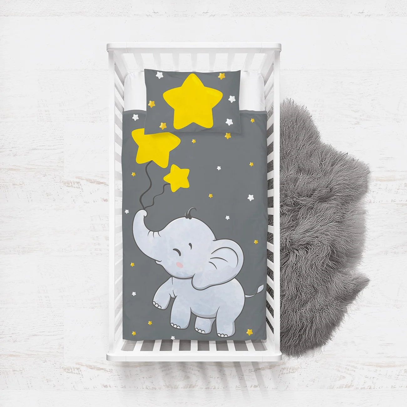 

Постельное белье для детской кровати с милым Рисунком Слона и звезд, украшение для детской комнаты с героями мультфильмов, пододеяльник