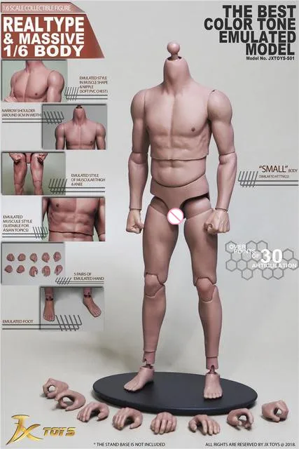 

Asian Strong Muscle Figure Body 1/6 Male Narrow Shoulder Model Accessories For 12'' Man Soldier Doll