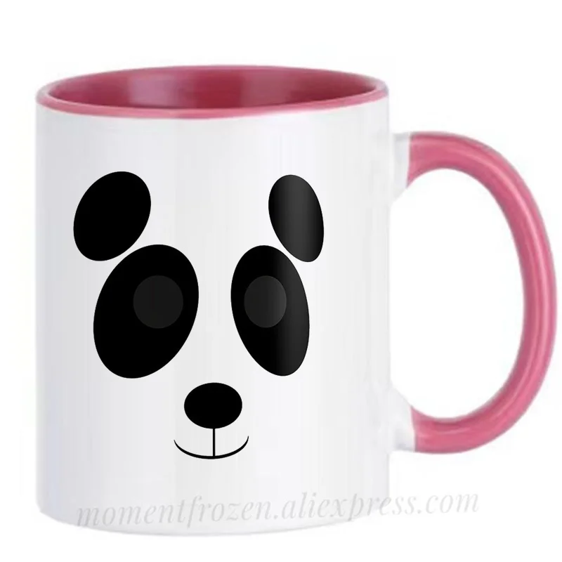 

Cute Panda Cups Photo Mugen Funny Tableware for Kids Unique Drinkware With Handles Ceramic Anime Travel Coffee Mugs for Women