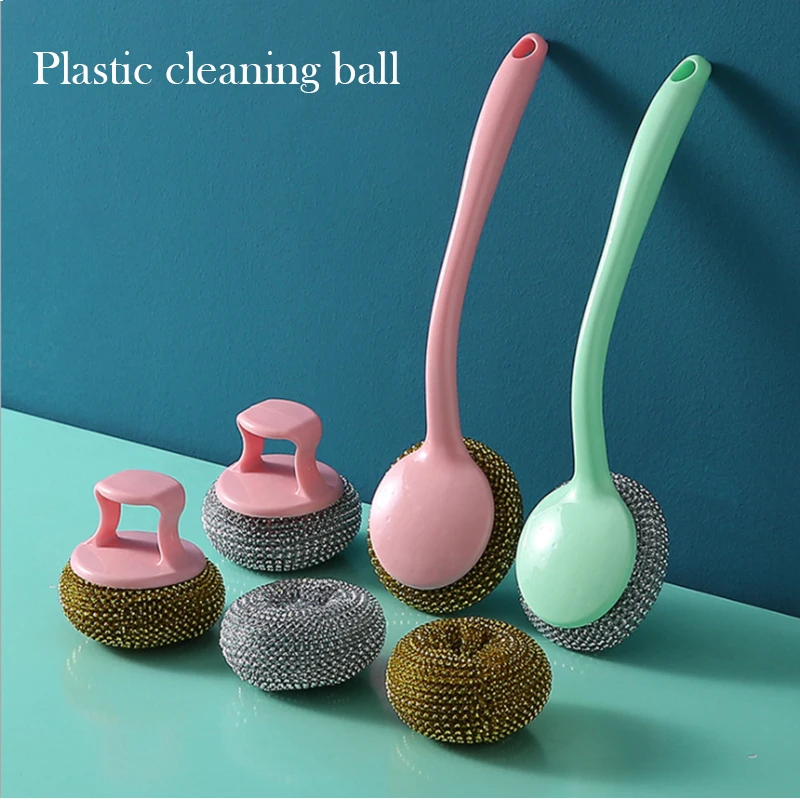 

Stainless Steel Cleaning Brush Dish Bowl Washing Sponge Kitchen Pot Pan Window cleaner tools Kitchen Strong Magic Clean Brush