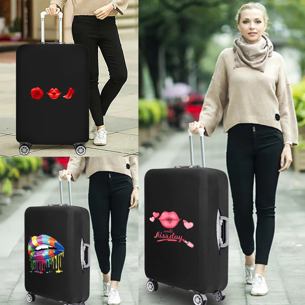 Mouth Print Thicken Luggage Covers Dust-proof Cover Suitcase Case Protective Cover for 18-32 Inch Trolley Case Travel Accessorie