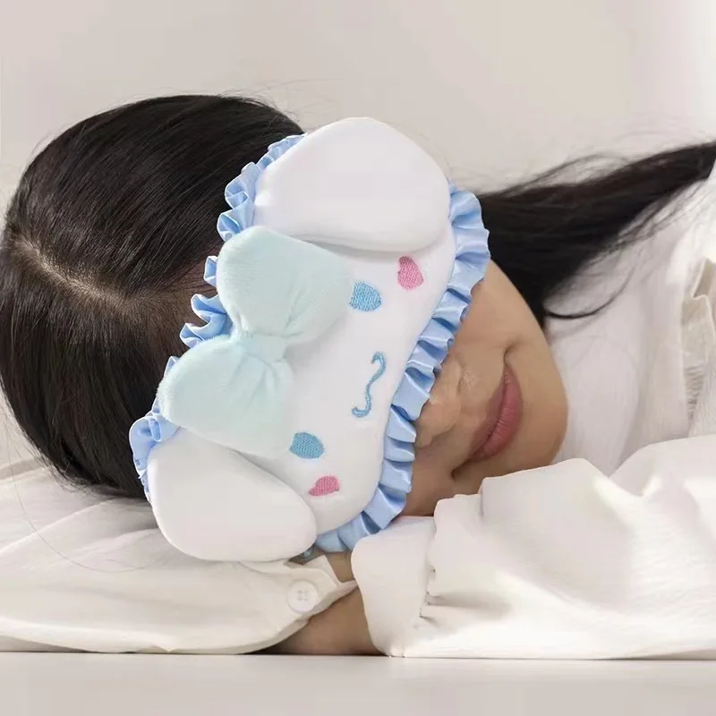 Фото Sanrio Kawaii плюшевая маска для глаз Kuromi Cinnamoroll сон затемнение повязка на глаза мелодия аниме обеденный перерыв тени для век женская защита №5