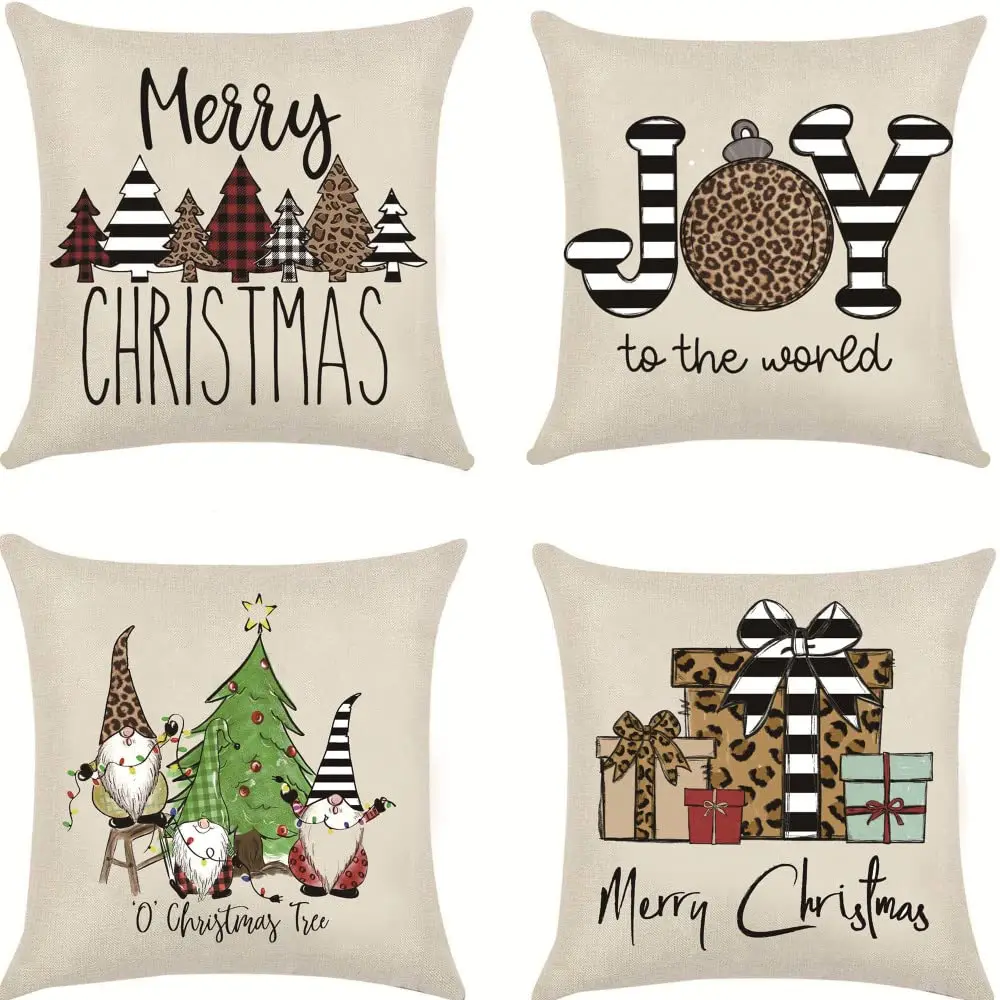 

Home Christmas decoration linen pillowcase sofa cushion cover home decoration can be customized for you 40x40 50x50 60x60 45x45