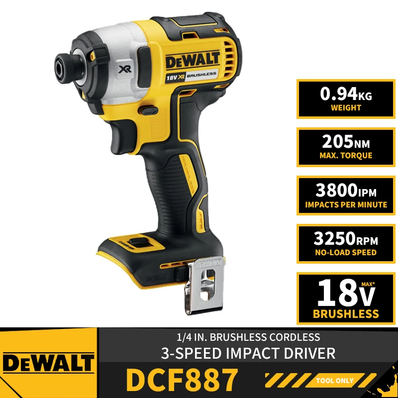 Шуруповерт DEWALT DCF887 аккумуляторный, 3250 об/мин, Нм Шуруповерт DEWALT DCF887 аккумуляторный, 3250 об/мин, Нм