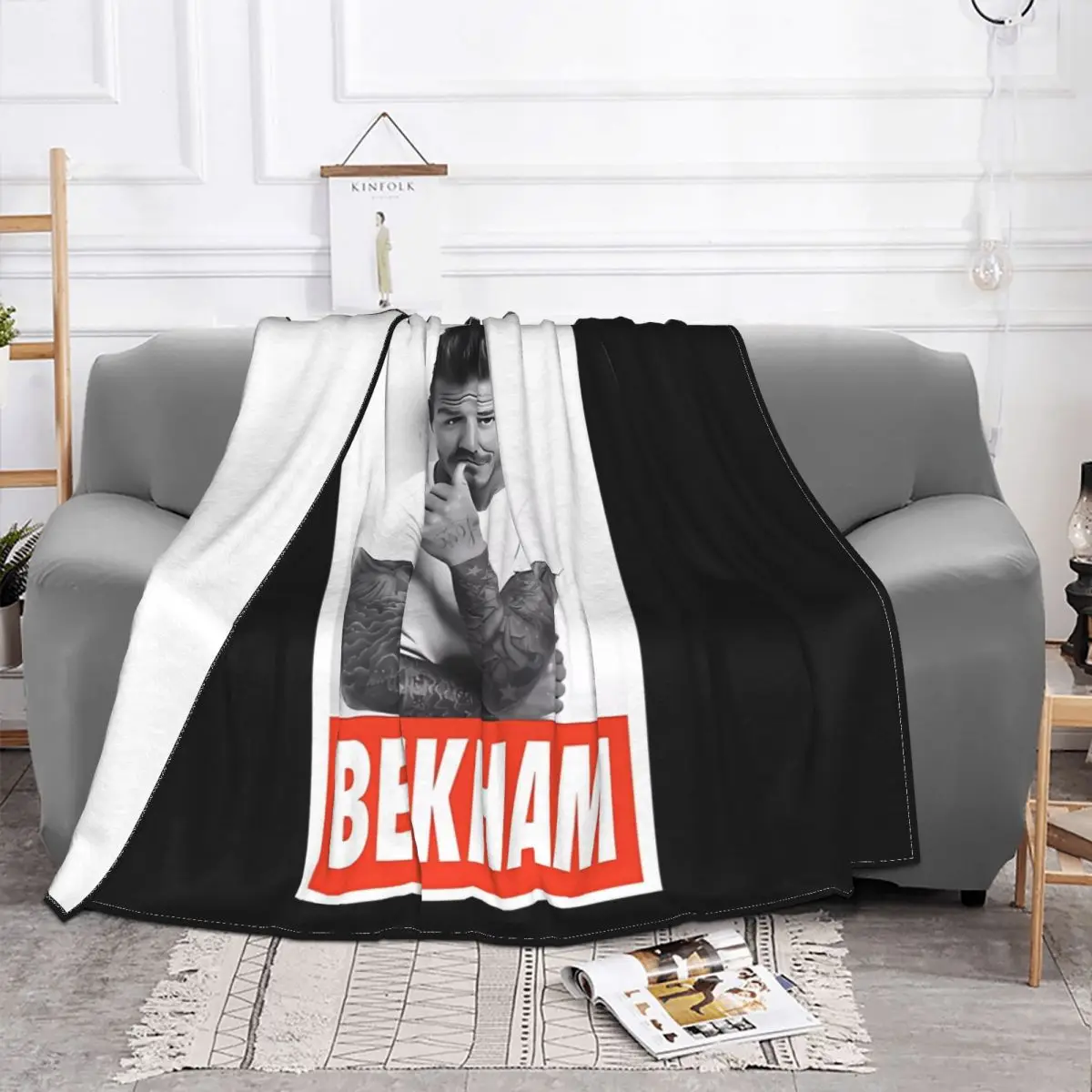 Футбольное одеяло Дэвид Бекхэм 100% полиэстер