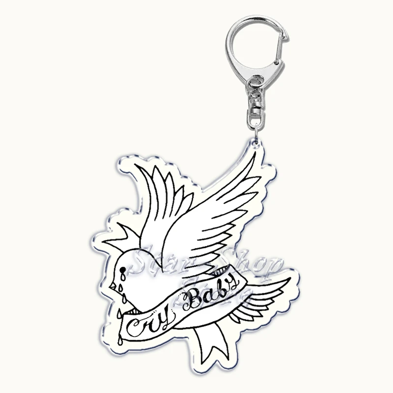 Lil Peep Rapper акриловый брелок для ключей с подвеской кольцо Crybaby Hellboy Love Yikes брелки