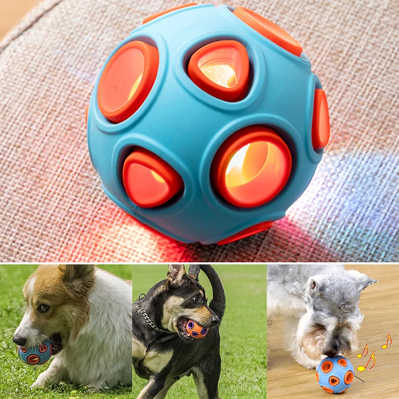 

New Dog Toy Ball Pet Toy Dog Ball Pop Chew Toy Small Dog Serve Sound Toy Glowing Toy Pet Toy Decompression Pet Ball